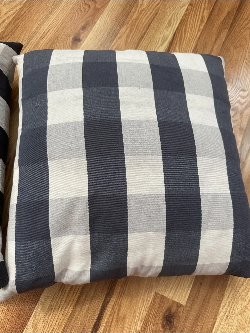 Black and White Buffalo Check Down Throw Pillows Pair 19”x19” 20”x20